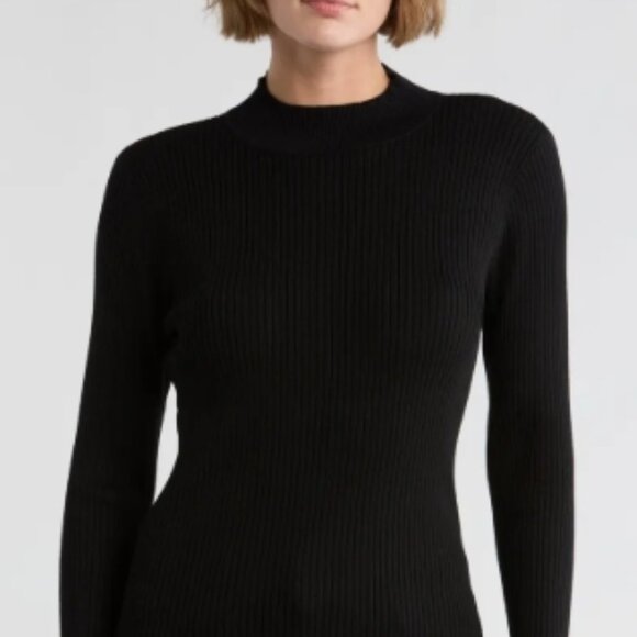 DKNY Bell Sleeve Turtleneck Sweater Small, BLACK NWOT - Picture 6 of 7